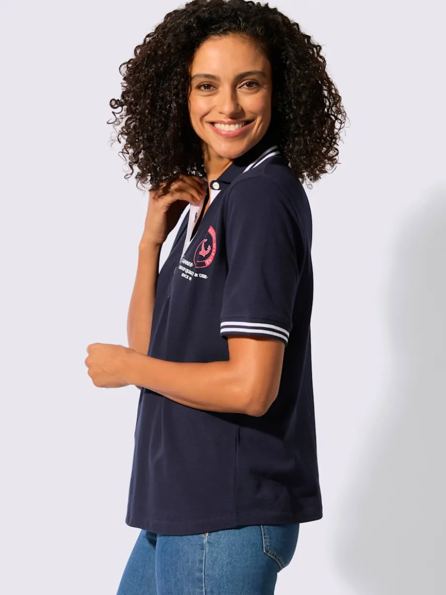 Polo en pure coton à col polo et manches courtes avec motif ancre