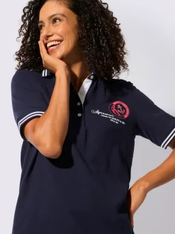 Polo en pure coton à col polo et manches courtes avec motif ancre