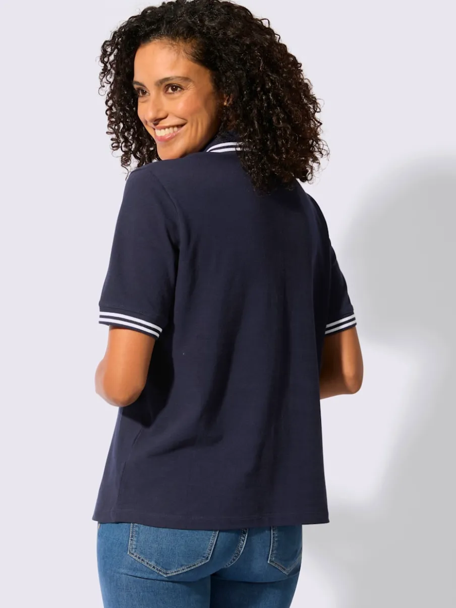 Polo en pure coton à col polo et manches courtes avec motif ancre