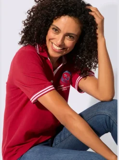 Polo en pure coton à col polo et manches courtes avec motif ancre