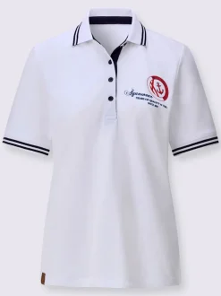 Polo en pure coton à col polo et manches courtes avec motif ancre