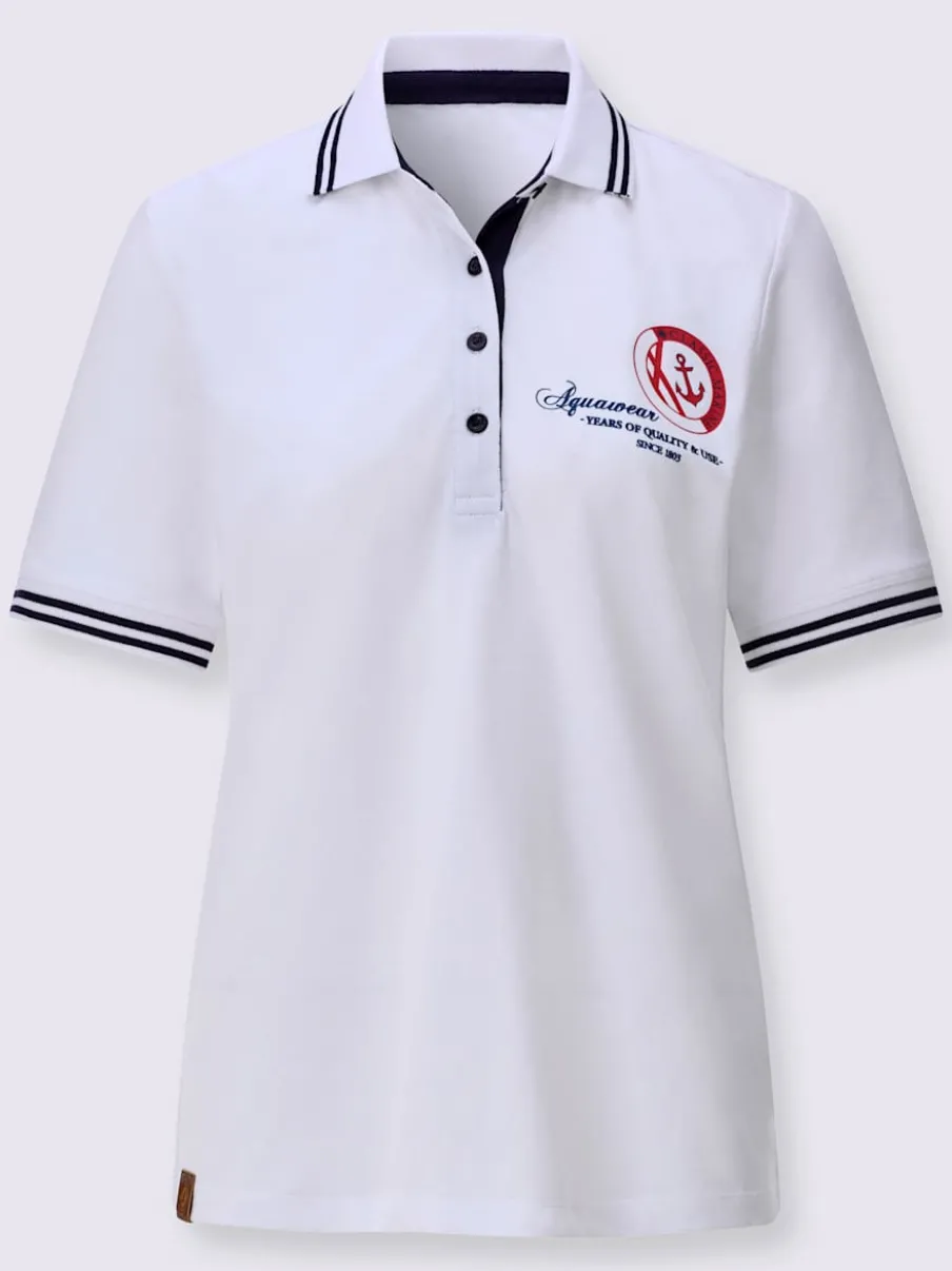 Polo en pure coton à col polo et manches courtes avec motif ancre