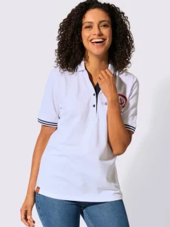 Polo en pure coton à col polo et manches courtes avec motif ancre