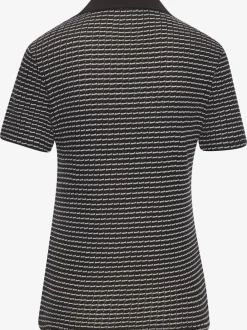 Polo en tricot à col V et manches courtes avec joli motif bicolore