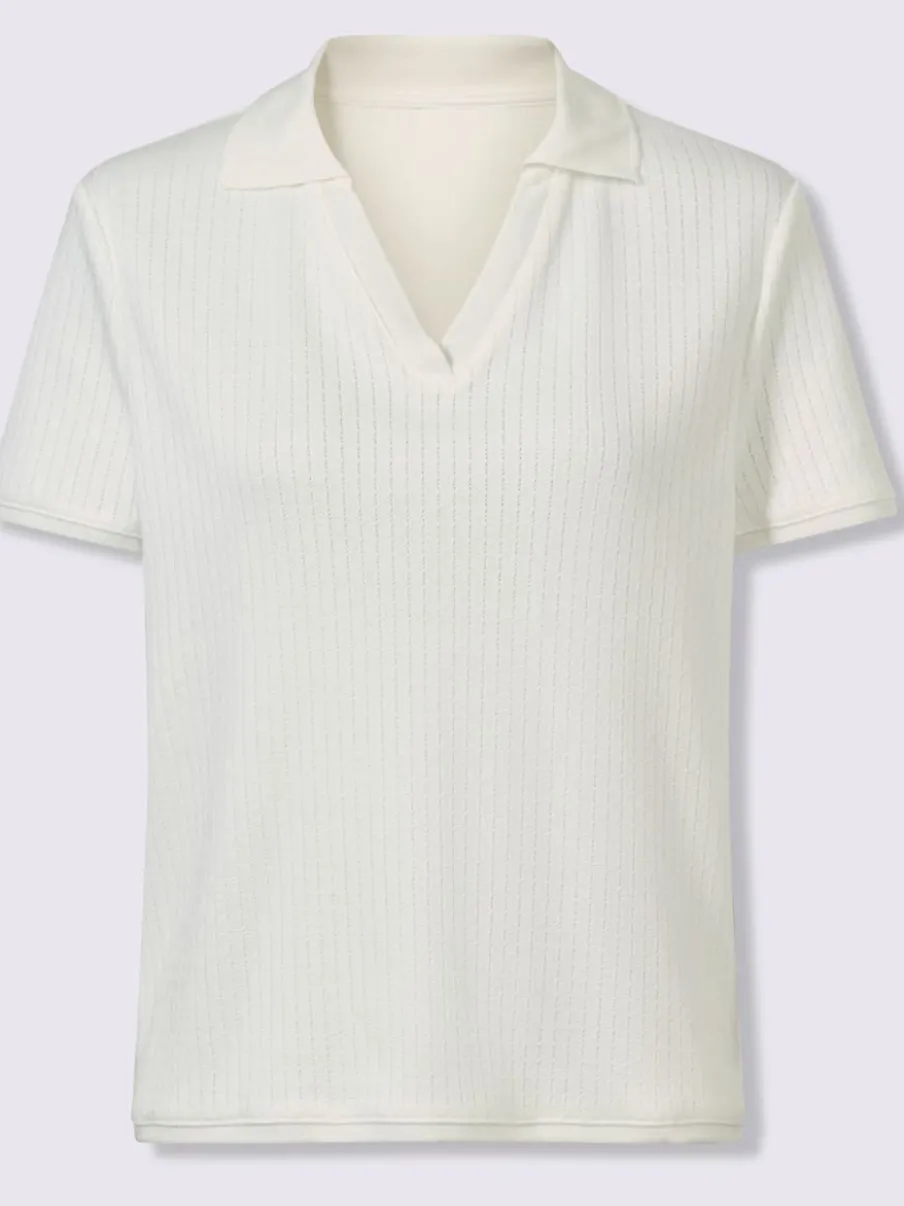 Polo jacquard léger à col polo et manches courtes