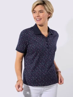 Polo à pois avec col polo et manches courtes