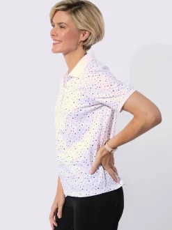 Polo à pois avec col polo et manches courtes