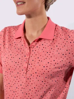 Polo à pois avec col polo et manches courtes