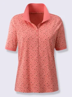 Polo à pois avec col polo et manches courtes