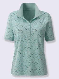 Polo à pois avec col polo et manches courtes