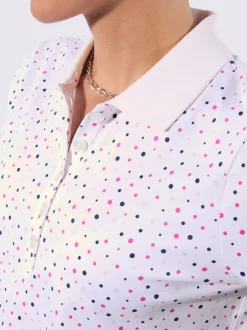 Polo à pois avec col polo et manches courtes