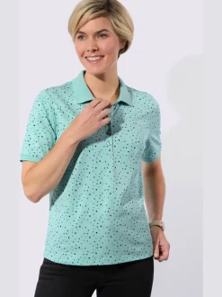 Polo à pois avec col polo et manches courtes