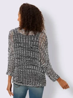 Pull ajouré avec débardeur en jersey à manches chauve-souris
