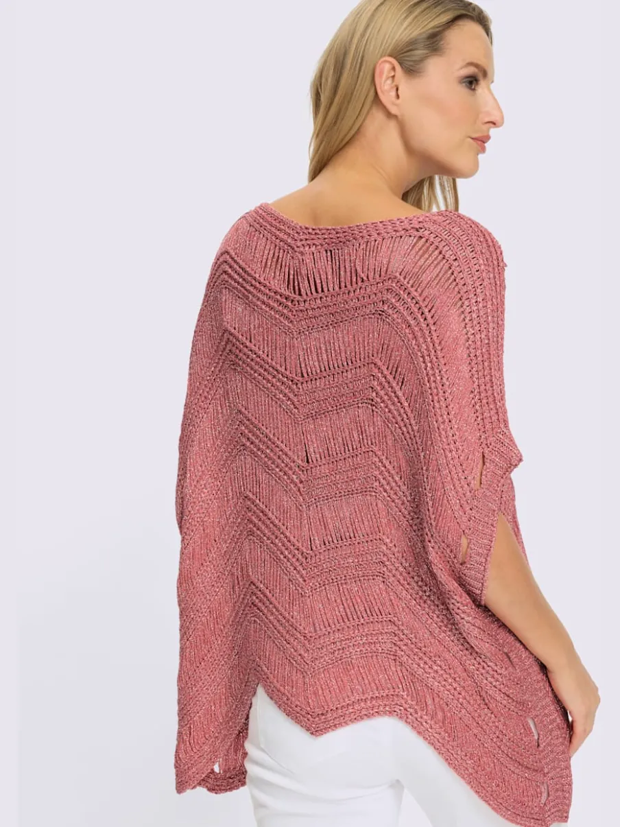 Pull ample au motif tricoté encolure U manches courtes