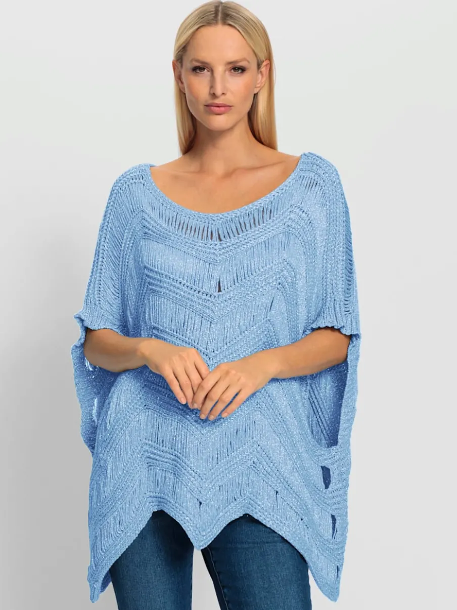 Pull ample au motif tricoté encolure U manches courtes