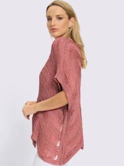 Pull ample au motif tricoté encolure U manches courtes