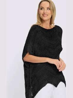 Pull ample au motif tricoté encolure U manches courtes