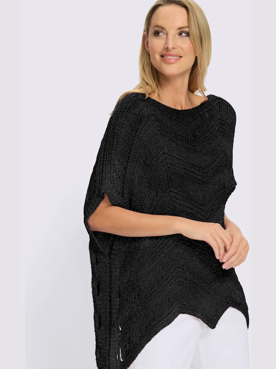 Pull ample au motif tricoté encolure U manches courtes
