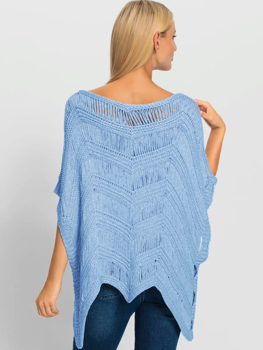 Pull ample au motif tricoté encolure U manches courtes