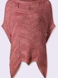 Pull ample au motif tricoté encolure U manches courtes