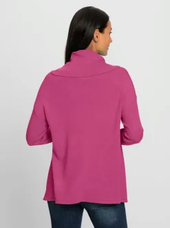 Pull ample avec col roulé et manches longues côtelées