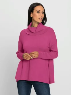 Pull ample avec col roulé et manches longues côtelées