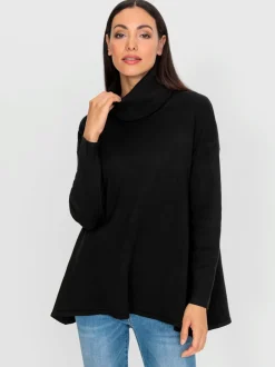 Pull ample avec col roulé et manches longues côtelées