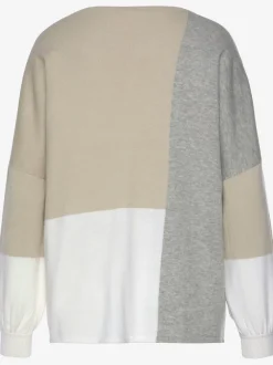 Pull ample col rond avec motifs graphiques en coton