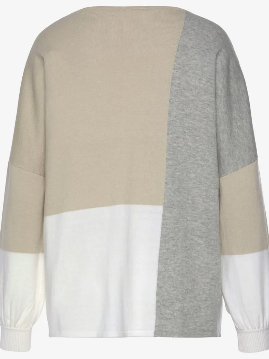 Pull ample col rond avec motifs graphiques en coton