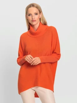 Pull ample à col roulé avec manches chauve-souris