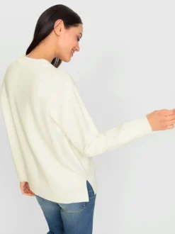 Pull ample encolure ronde avec mancherons et fentes latérales