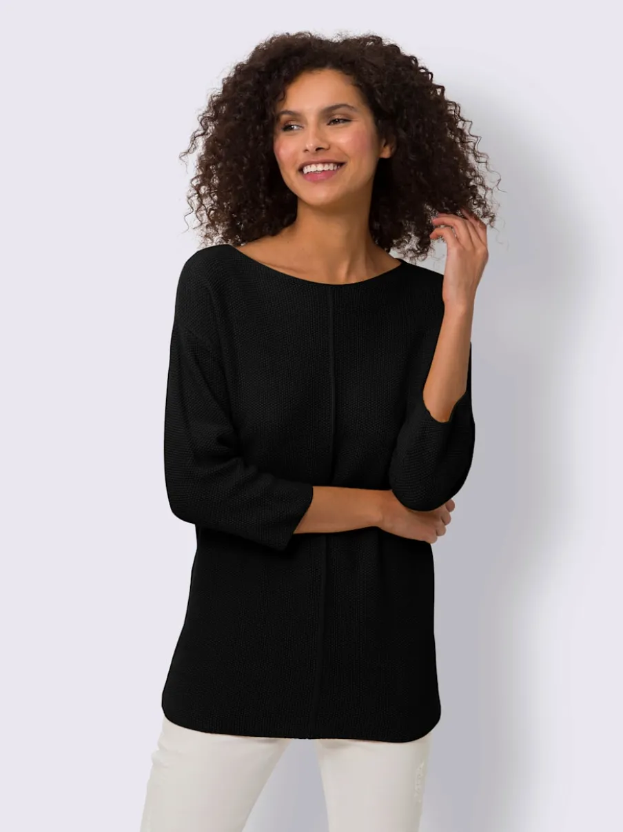 Pull ample en tricot original avec manches trois quart