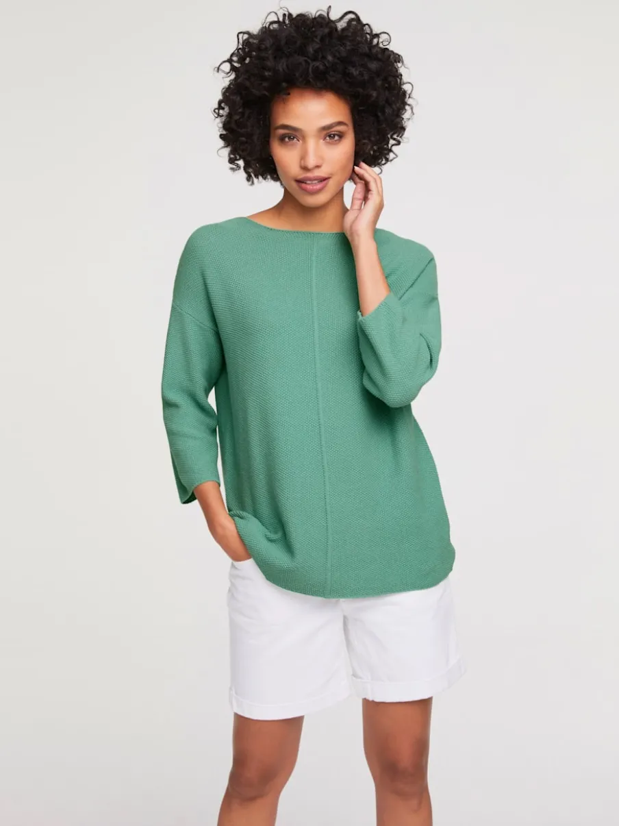 Pull ample en tricot original avec manches trois quart