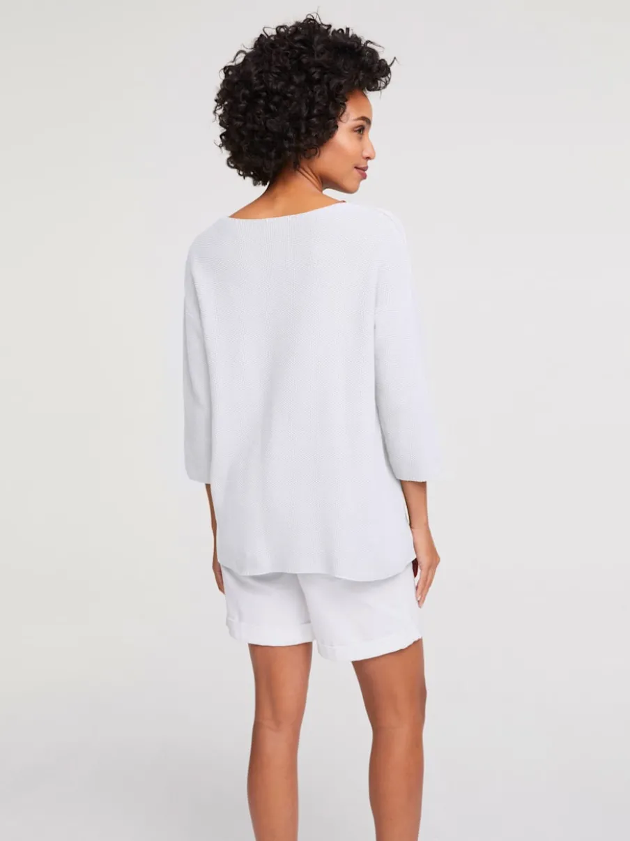 Pull ample en tricot original avec manches trois quart
