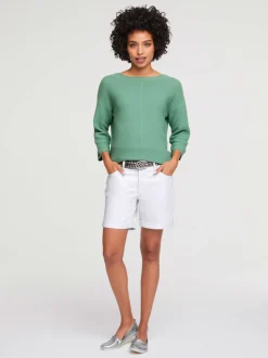 Pull ample en tricot original avec manches trois quart