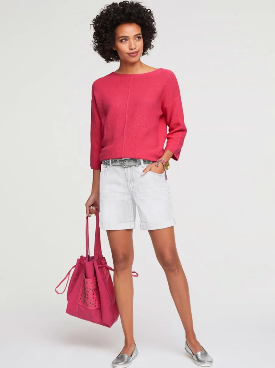 Pull ample en tricot original avec manches trois quart