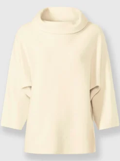 Pull avec col à revers et manches 3/4 en maille douce