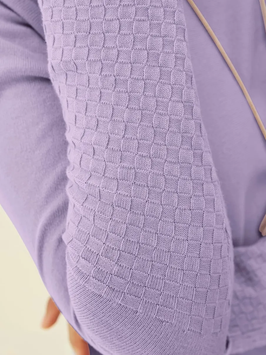 Pull avec col rond et manches chauve-souris en tricot doux