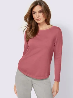 Pull basique avec col en U et manches longues