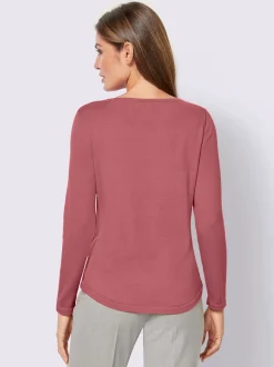 Pull basique avec col en U et manches longues