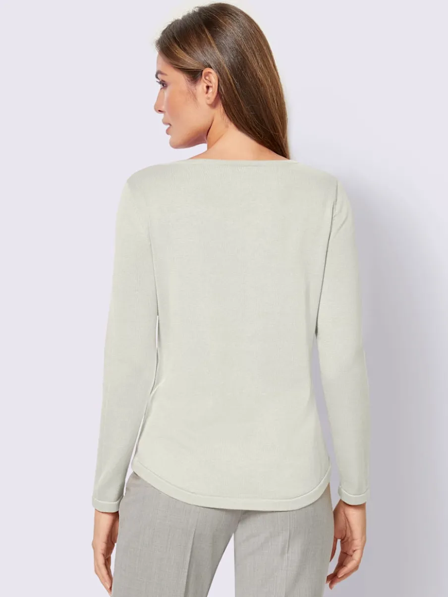 Pull basique avec col en U et manches longues