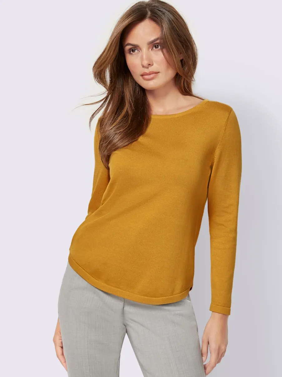 Pull basique avec col en U et manches longues