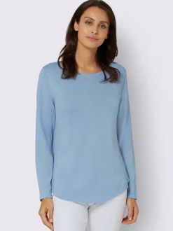 Pull basique avec col en U et manches longues