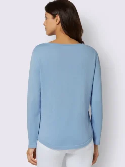 Pull basique avec col en U et manches longues