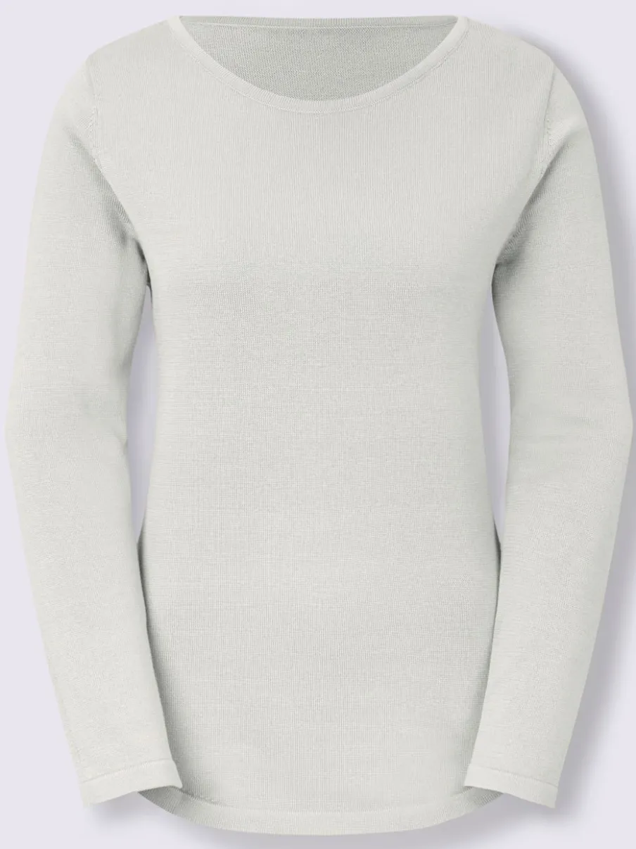 Pull basique avec col en U et manches longues