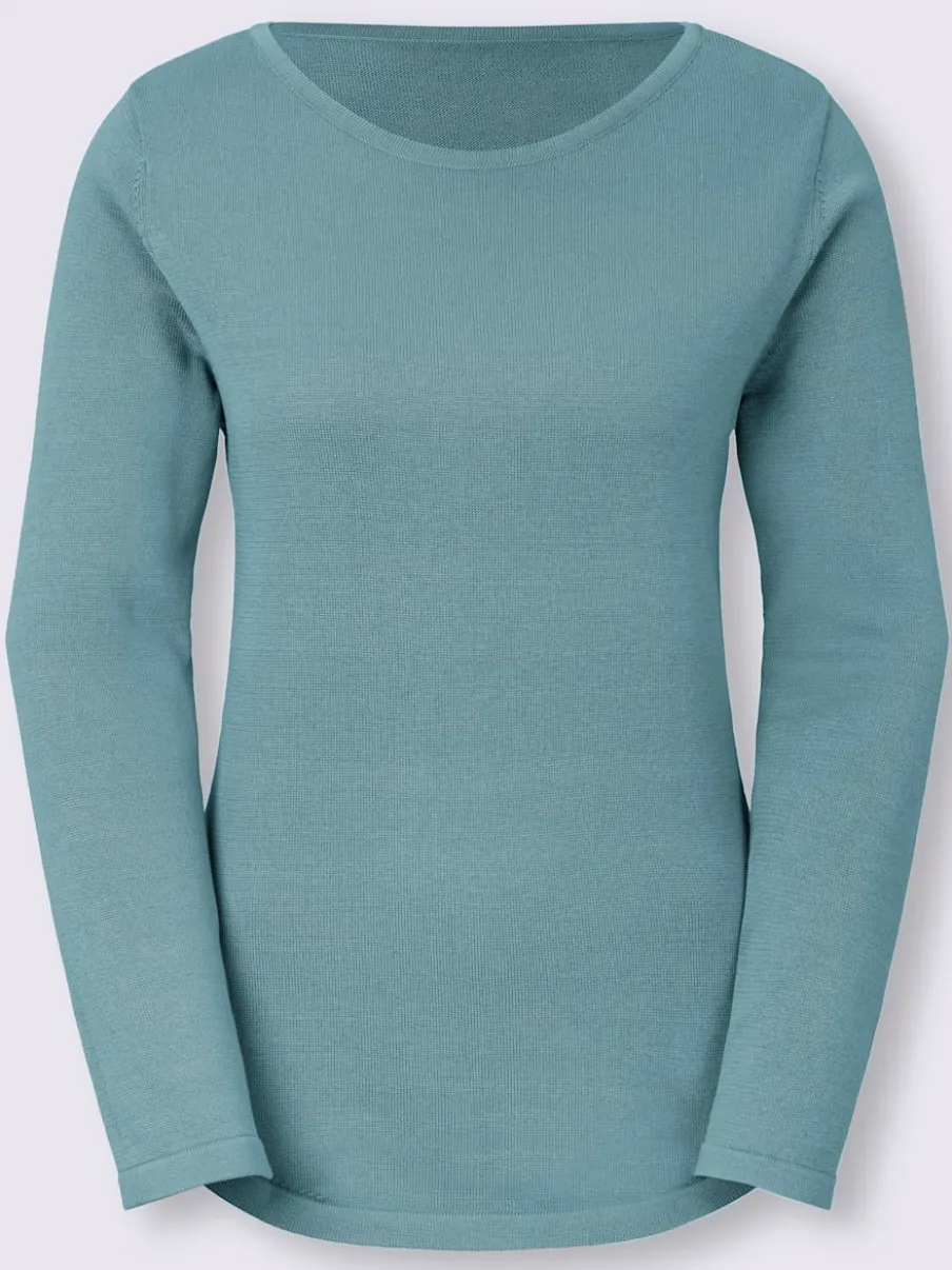 Pull basique avec col en U et manches longues