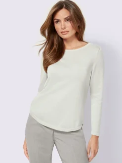 Pull basique avec col en U et manches longues