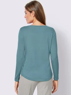 Pull basique avec col en U et manches longues