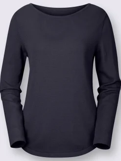Pull basique avec col en U et manches longues