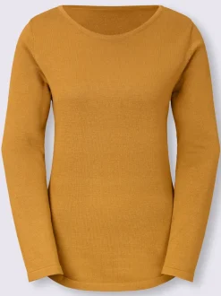 Pull basique avec col en U et manches longues